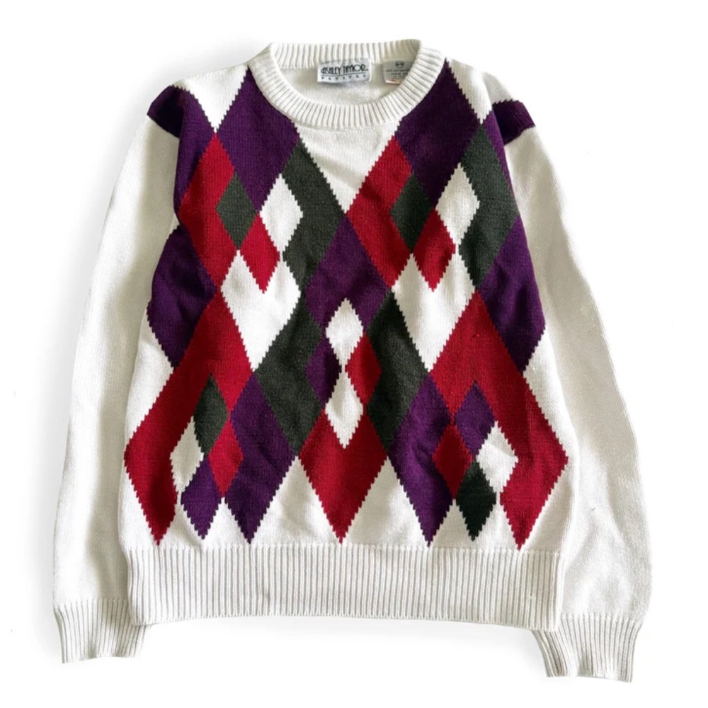 Vintage Ashley Taylor, Sweater - Diamond Patterned Knitwear